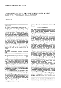 pressure exerted by the laryngeal mask airway cuff upon the