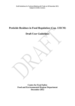 Pesticide Residues in Food Regulation (Cap. 132CM) Draft User