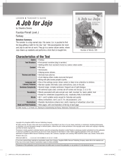 A Job for Jojo - Houghton Mifflin Harcourt