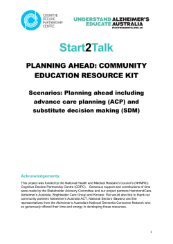 Scenarios: advance care planning and