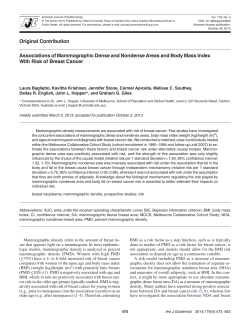 Associations of Mammographic Dense and Nondense Areas and