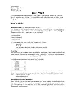 My Favorite (Excel) Things