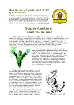 Super-tasters - Malt Maniacs