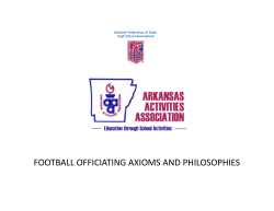 FOOTBALL OFFICIATING AXIOMS AND PHILOSOPHIES