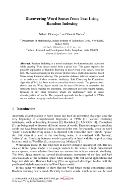 Discovering Word Senses from Text Using Random