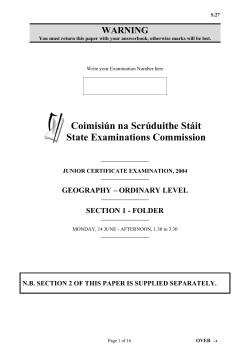 geography &ndash; ordinary level - State Examination Commission