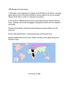 1984 Background Information 1. Dystopian novel