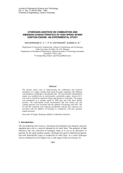 HYDROGEN ADDITION ON COMBUSTION AND EMISSION