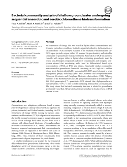 Bacterial community analysis of shallow groundwater undergoing
