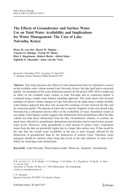 The Effects of Groundwater and Surface Water