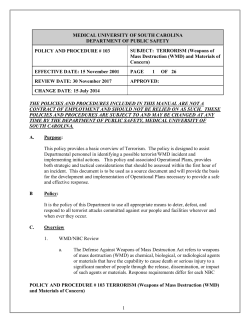 PP103 Terrorism Weapons of Mass Destruction