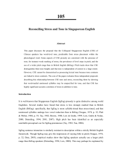 Reconciling Stress and Tone in Singaporean English - E