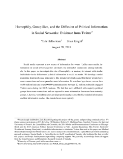Homophily, Group Size, and the Diffusion of Political Information in