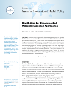 Health Care for Undocumented Migrants: European Approaches