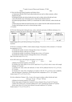7th model of exam of Physics and Chemistry. 4th ESO. Name: Date