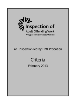 Criteria - Criminal Justice Inspectorates