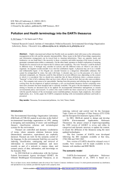 Pollution and Health terminology into the EARTh thesaurus