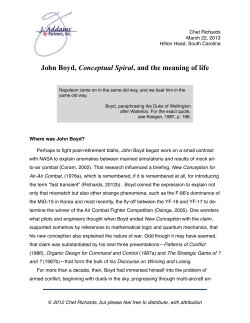 John Boyd, Conceptual Spiral, and the meaning of life
