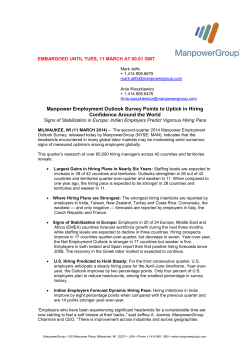 Annual talent shortage survey by Manpower Inc reveals a gaping