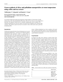Green synthesis of silver and palladium nanoparticles at room