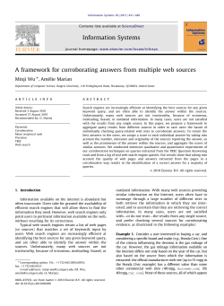 A framework for corroborating answers from multiple