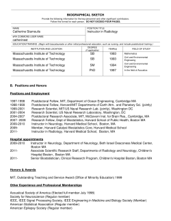 PHS 398 (Rev. 9/04), Biographical Sketch Format