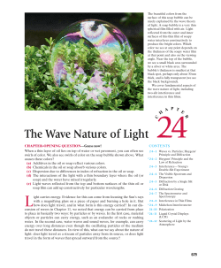 Ch 24) The Wave Nature of Light