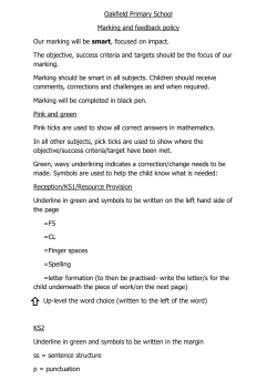 Marking and feedback policy 2015
