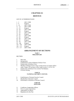 Defence Act - Bahamas Legislation