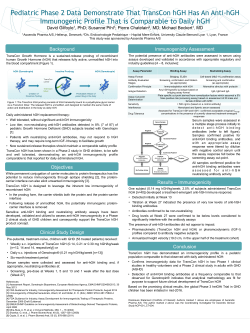 Pediatric Phase 2 Data Demonstrate That