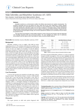 Male Infertility and Klinefelter Syndrome (47, XXY)