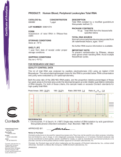 Human Blood, Peripheral Leukocytes Total RNA