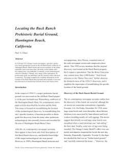 Locating the Buck Ranch Prehistoric Burial Ground