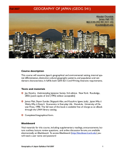 geography of japan (geog 541)