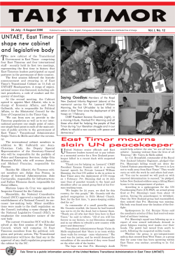 UNTAET, East Timor shape new cabinet and legislative body