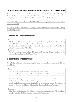 IV. CHANGE OF FELLOWSHIP TENURE AND WITHDRAWAL
