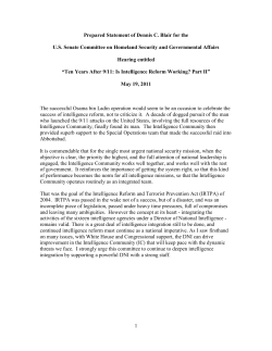 Testimony - Senate Homeland Security and