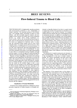 BRIEF REVIEWS Flow-Induced Trauma to Blood Cells