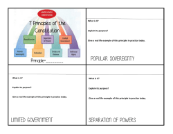 Popular Sovereignty Limited Government Separation of Powers