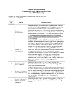 Proposed Edits for Discussion Proposed Obey Creek Development