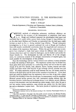 lung function studies. ii. the respiratory dead