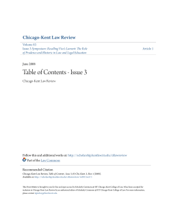 Table of Contents - Issue 3 - Scholarly Commons @ IIT Chicago