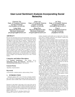 User-Level Sentiment Analysis Incorporating Social Networks