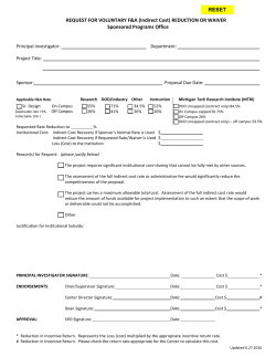 request for discretionary indirect cost reduction or waiver