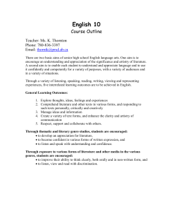 English 10 Course Outline 2017