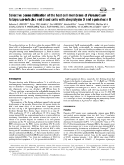 Selective permeabilization of the host cell membrane of Plasmodium
