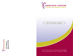 2010 Annual Report - Hancock Center For Dance/Movement Therapy