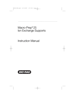 Instruction Manual, Macro-Prep 25 Ion Exchange Supports - Bio-Rad