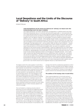 Local Despotisms and the Limits of the Discourse of "Delivery" in