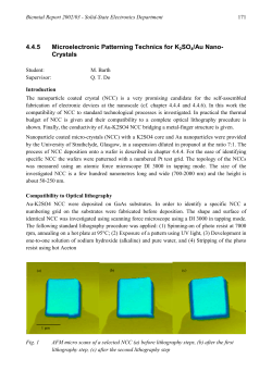4.4.5 Microelectronic Patterning Technics for K2SO4/Au Nano